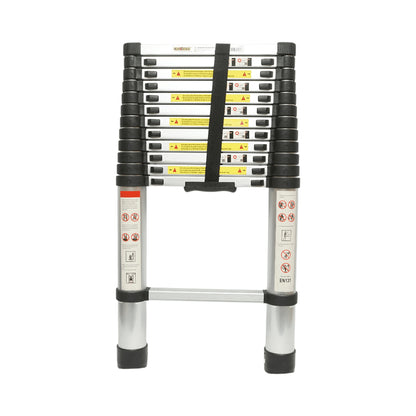 Alumínium teleszkópos létra 3,8m, 13 csúszásmentes lépcsőfok, maximális terhelés 150Kg Crownman