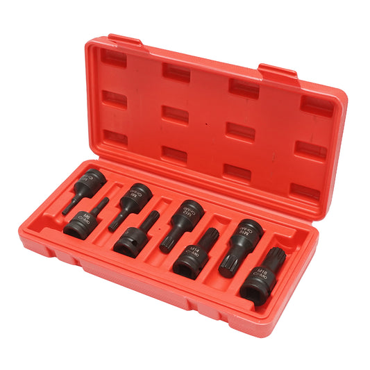M5-M18 csigás ütvecsavaros dugókulcs-készlet, négyzet alakú 1/2 hüvelyk 8 darab