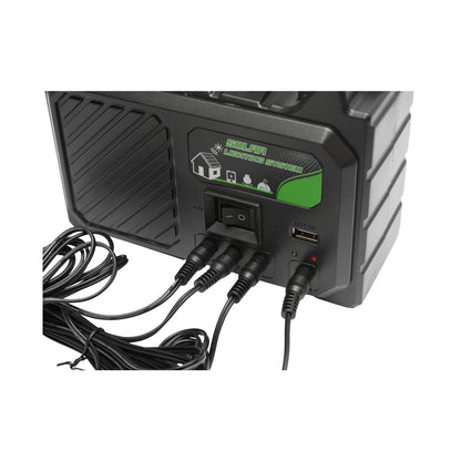 Hordozható LED világító készlet 3 izzóval / projektorral, napelemmel és 3,7V, 5500Ah akkumulátorral a halászathoz, kempingezéshez GD-P30