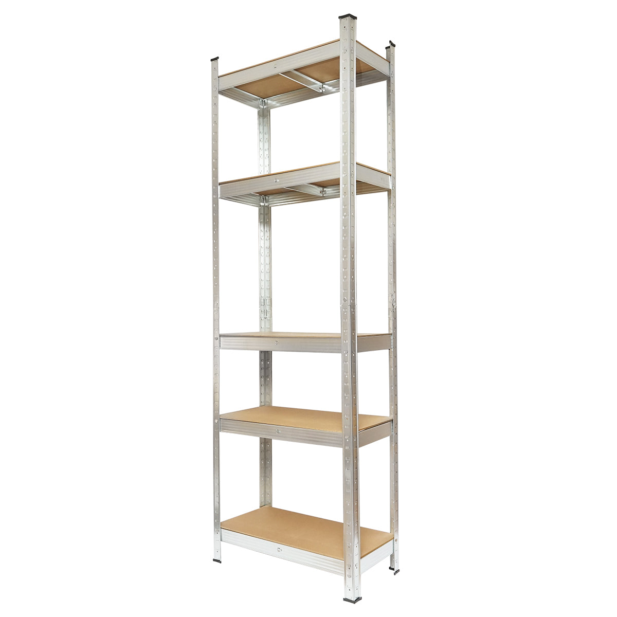 Salgó polc, fém polc, 5 MDF polccal, 180x60x30cm, 100kg/polc, csavarmentes szerelés Breckner Germany