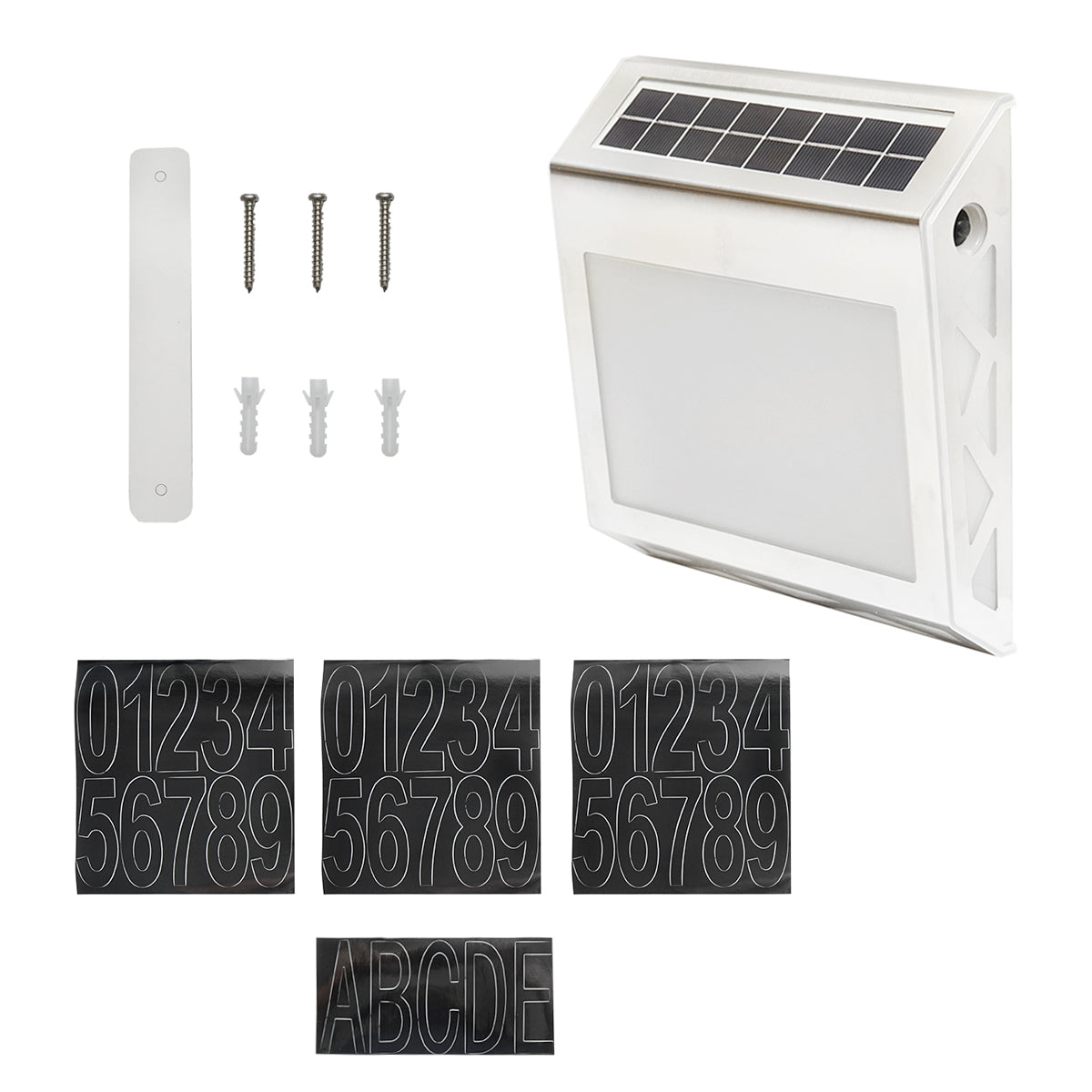 8x0.2W LED lámpa számkijelzővel, 4V/0.6W napelem és 3,2V/500mAh akkumulátor Breckner Germany