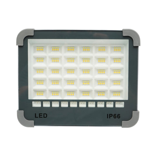 Hordozható LED projektor 100W napelemes panellel 3W, 3600mAh akkumulátor, 6 világítási mód, mágnes, horog, USB Power Bank 210x170x55mm Breckner Germany