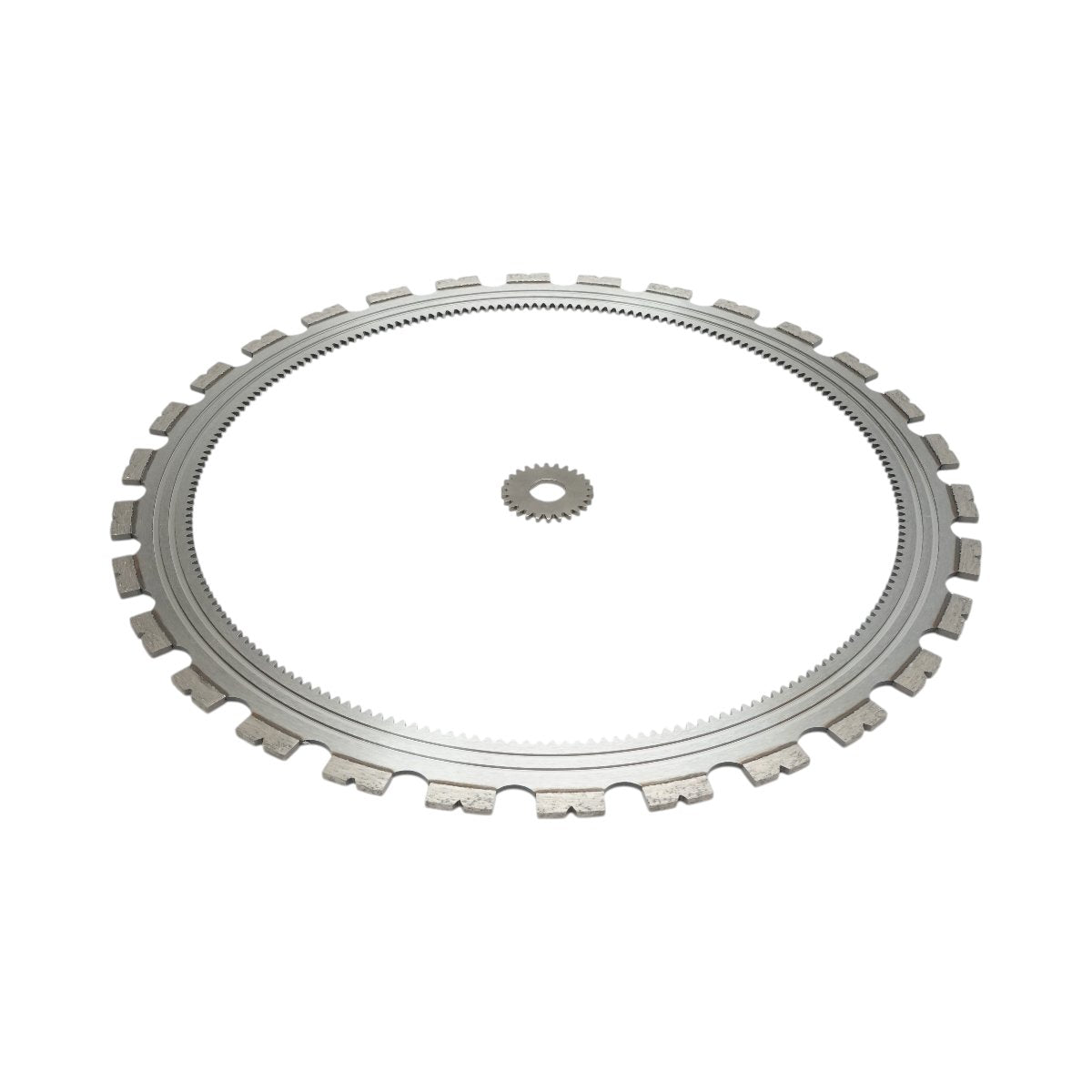 Disc inelar diamantat segmentat 510mm, 30 dinti, caneluri interioare cu rola antrenare pentru masina de taiat beton Breckner Germany