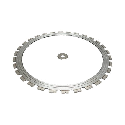 Disc inelar diamantat segmentat 510mm, 30 dinti, caneluri interioare cu rola antrenare pentru masina de taiat beton Breckner Germany