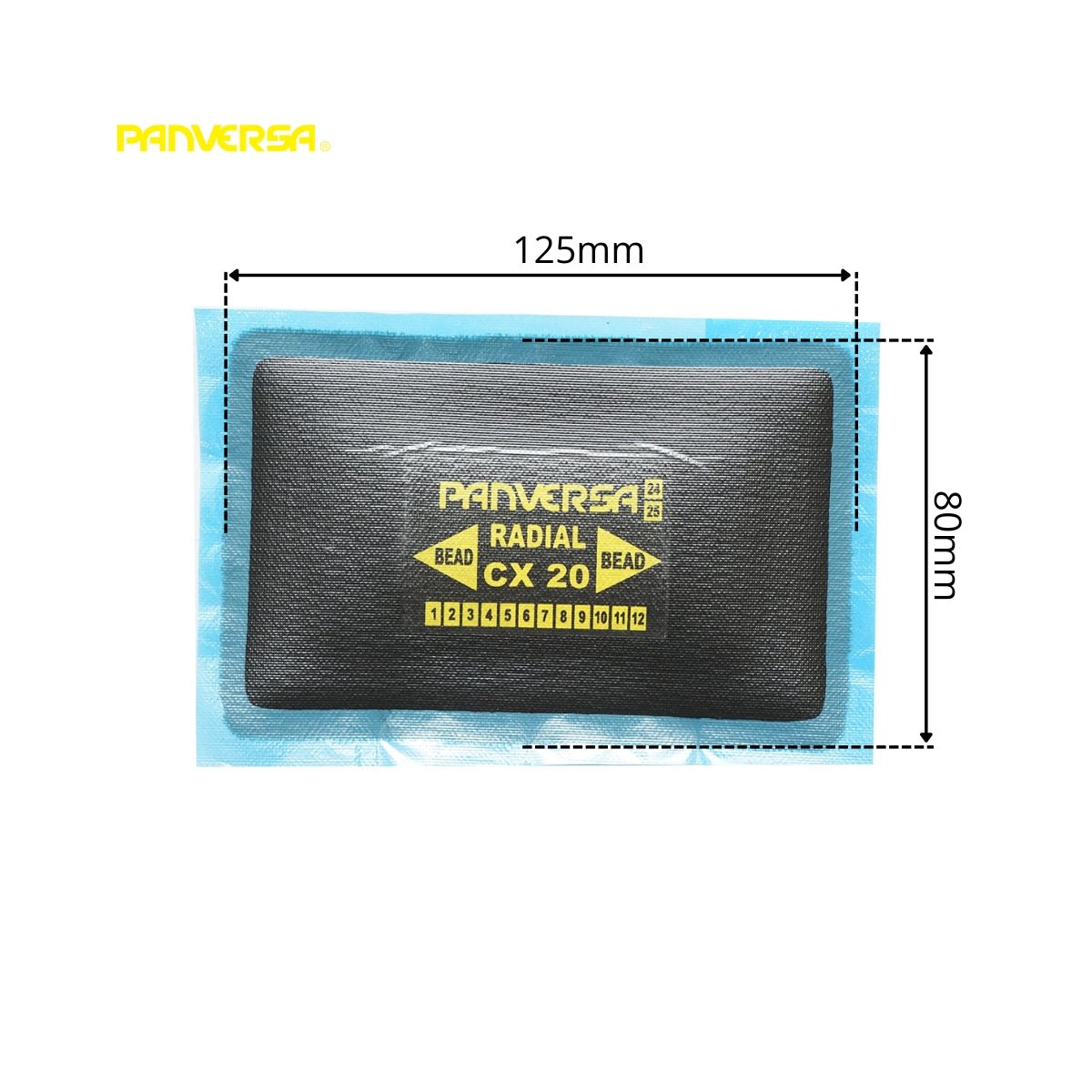 Radiális gumiabroncs vulkanizáló javítófoltok 80x125mm CX-20 Panversa