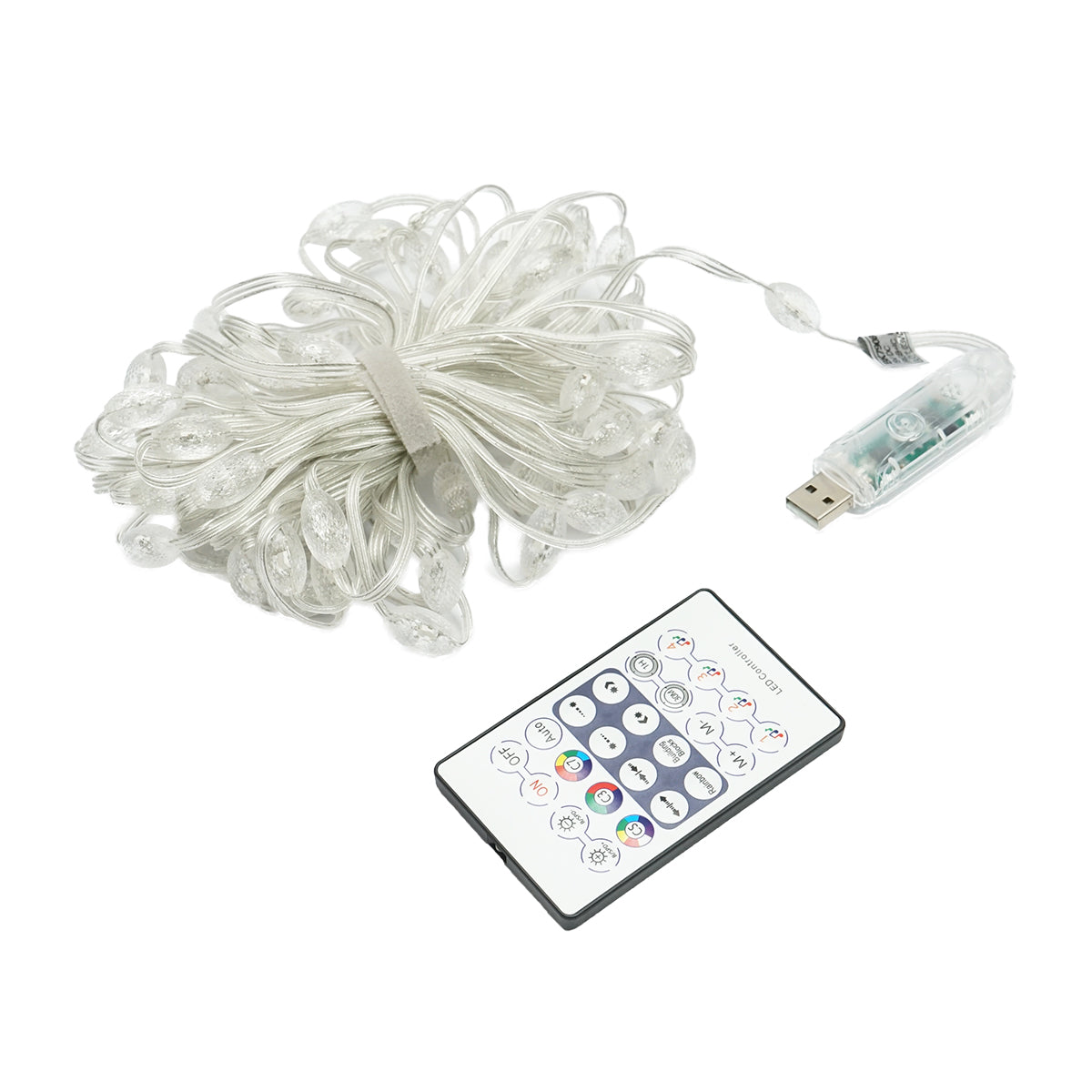 Intelligens LED szalag 2W/m 5V távirányítóval, zenei vezérlés, bluetooth, USB alkalmazás, 10m RGB+IC IP68 Breckner Germany