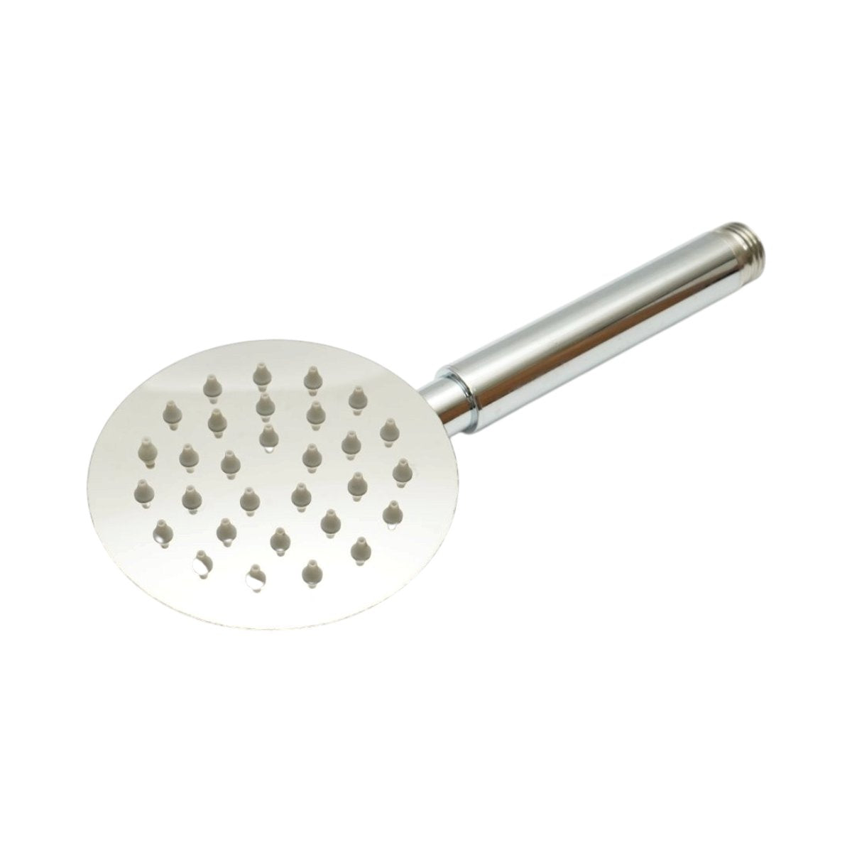 Kerek zuhanyfej fürdőszobához, 1 funkciós esőzés típusú, szilikon fúvókák, fényes króm, rozsdamentes acél 100x225mm