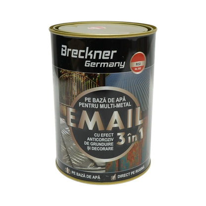 3 az 1-ben rozsdagátló email festék piros RAL 2002 fémhez 2kg, közvetlenül a rozsdára, vízalapú Breckner Germany