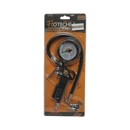 Kerékfeltöltő tömlővel és mechanikus nyomásmérővel 0-12 bar Hoteche