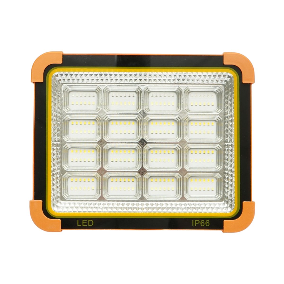 Hordozható LED reflektor 500W napelemes panellel 3W, 12000mAh akkumulátor, 6 világítási mód, mágnes, karabiner, USB Power Bank Breckner Germany