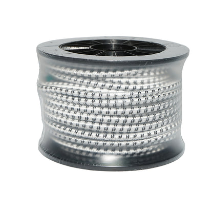 Elasztikus fehér-fekete rugalmas huzal tekercs fi 7mm, 3x0.3mm SS rozsdamentes acél, 4.5 Ohm/m 25m elektromos kerítés Breckner Germany