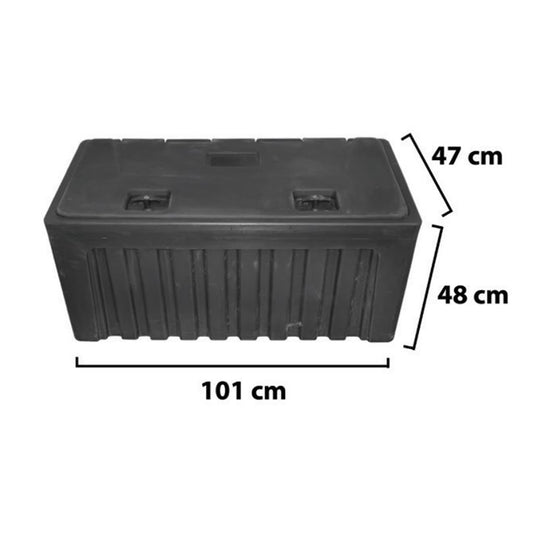 Szerszámosláda állvány nélkül, fekete műanyag 480x470x1000 mm