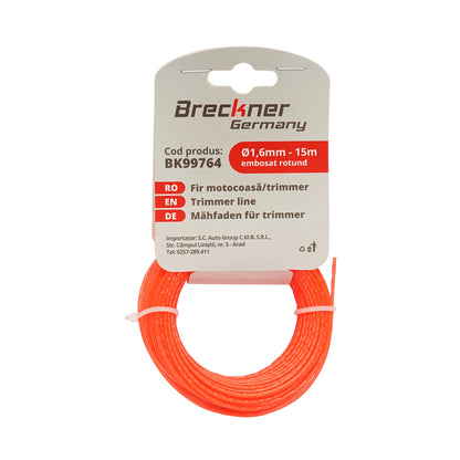 Fűkasza damil, kerek, dombornyomott 1.6mmx15m Breckner Germany