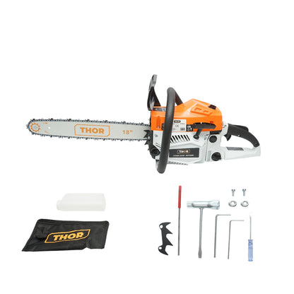 Professzionális benzinmotoros láncfűrész 2 ütemű 58cc, 3.3LE, 8500rpm, 18 inch (450mm) lánc THOR