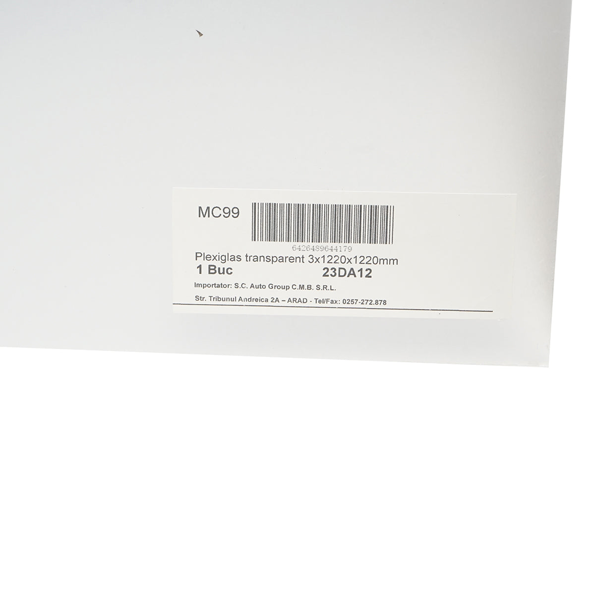 Átlátszó plexiüveg lemez 3x1220x1220mm