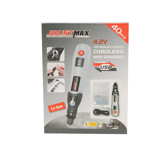 Mini egyenes köszörű 4,2V 600mAh akkumulátorral, 15000rpm 40 Joustmax tartozékkal
