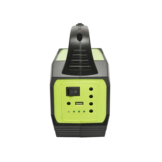 Hordozható LED világító készlet 3 izzóval/projektorral, FM rádióval, MP3, napelem és akkumulátor 6V, 4,5 Ah horgászáshoz, kempingezéshez GD-8073