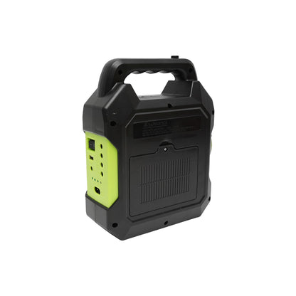 Hordozható LED világító készlet 3 izzóval/projektorral, FM rádióval, napelemmel és akkumulátorral 6V, 4,5 Ah horgászáshoz, kempingezéshez GD-15