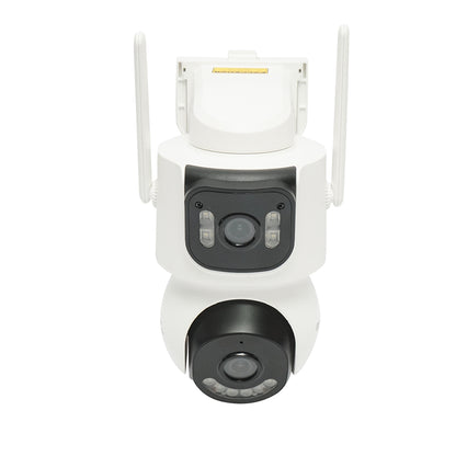 4G megfigyelő kamera, 2,4 GHz-es WIFI 7,6 W-os napelemes gyorstöltéssel, 4 MP-es kettős lencse, 360°-os PTZ forgatás mozgásérzékelővel, emberfelismerés és iCSee alkalmazás