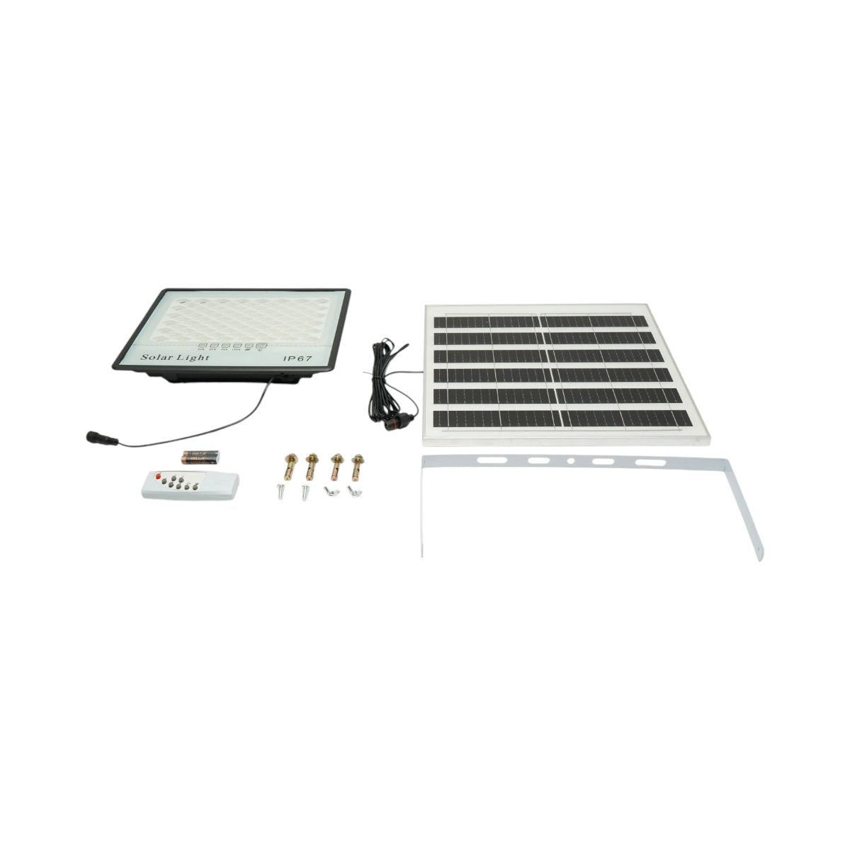 Breckner Germany 200W LED reflektor, 6500K napelemes panellel 15W, LiFePO4 10000mAh akkumulátor és távirányító IP67