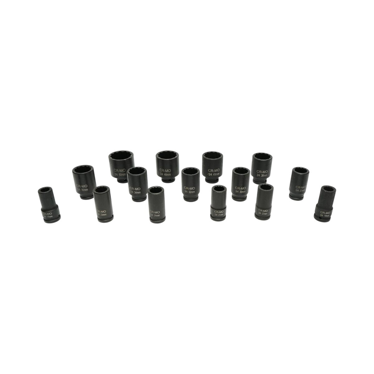 Teherautó dugókulcs készlet 17–50 mm, hosszú, 12-lapos, 3/4" Cr-Mo, 15 részes – Breckner Germany