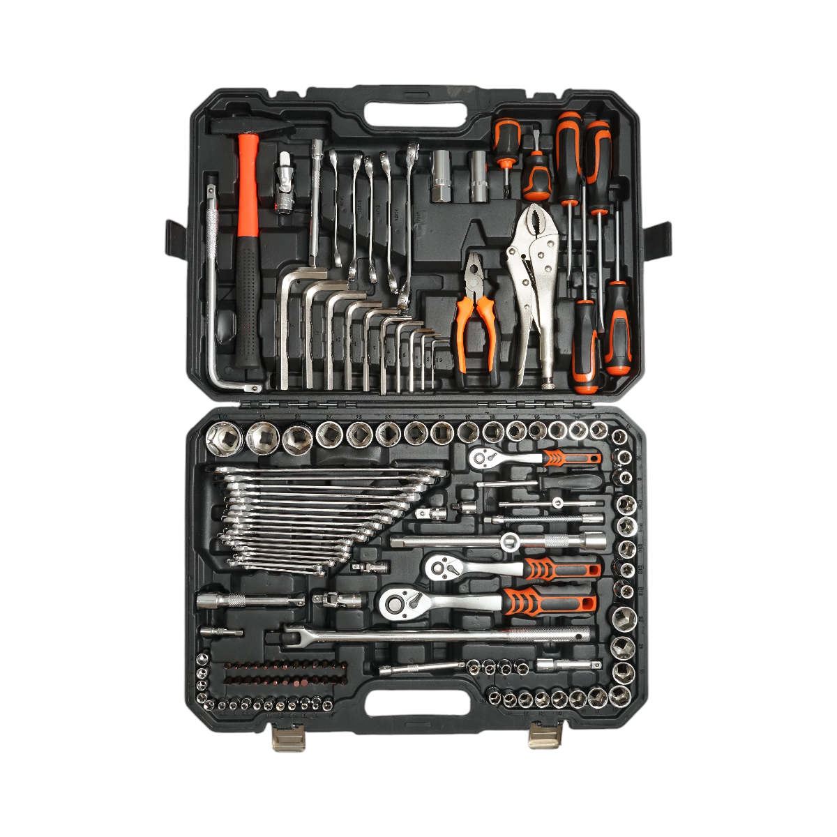 Csöves, fix és gyűrűs csavarkulcsok, bitek, bit, hatlapos, torx Cr-V 142 darab Breckner Germany