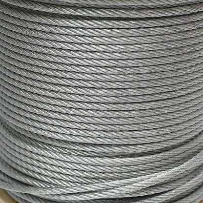 Horganyzott acélkábel 5mm, huzalok 6x7, maximális terhelés 1460Kg, súly 13.1Kg, 150m/tekercs