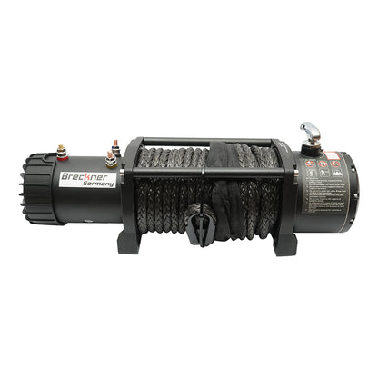 Elektromos csörlő távirányítóval 12V, 6.5hp, 6.1T (13500lbs) szintetikus kábel 9x24m mágnesszelep 400A Breckner Germany