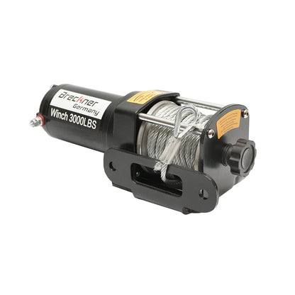 Elektromos csörlő távirányítóval 12V, 1,6T (3000lbs) acélkábel 5x11m, szolenoid 100A Breckner Germany