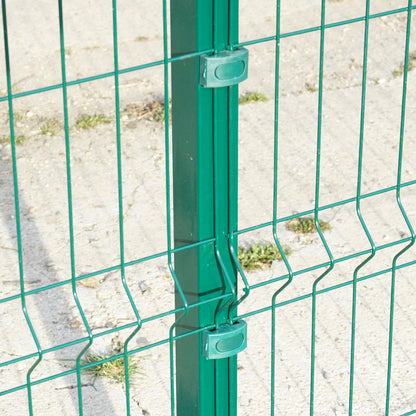 Kerítésoszlop bilincsekkel panelkerítéshez/szegélykerítéshez RAL6005 2430x50x50mm 2430x50x50mm