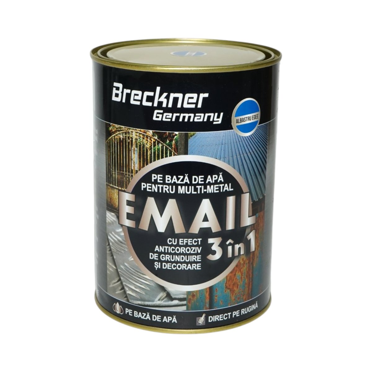Breckner Germany 3 az 1-ben rozsdagátló zománc festék fém felületekhez 2kg, közvetlenül a rozsdára, vízalapú, égei kék