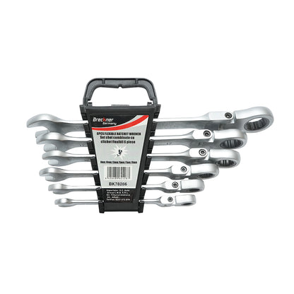 6 darabos CrV 8-19 mm-es kombinált racsnis kulcskészlet Breckner Germany