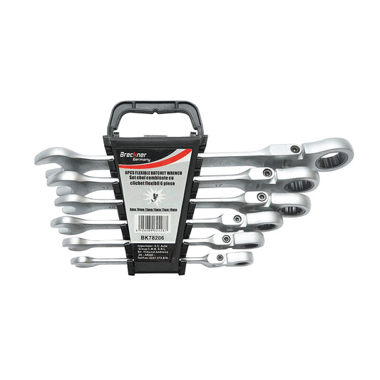 6 darabos CrV 8-19 mm-es kombinált racsnis kulcskészlet Breckner Germany