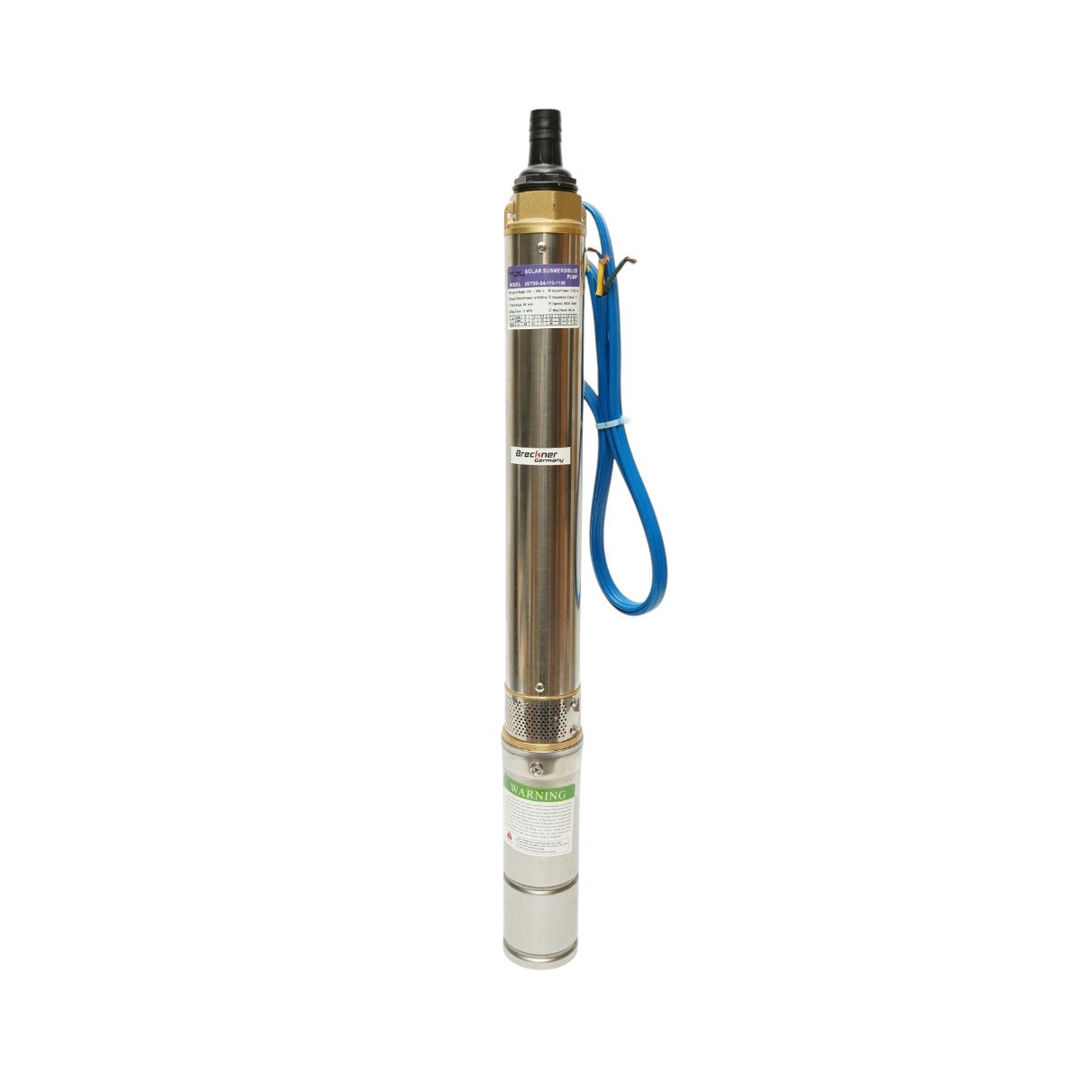 Napelemes merülő vízpumpa rozsdamentes acél 1100W, 110V, D76mm, teljesítmény 6 m3/h, Brushless, MPPT vezérlő, 84m szállítási magasság 3SYD6-84-110-1100 Breckner Germany