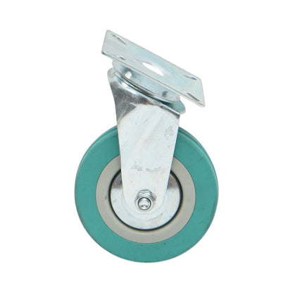 Forgó kerék 100x26mm fék nélkül, kék tömör gumi, 75x75mm acél lemez 55kg