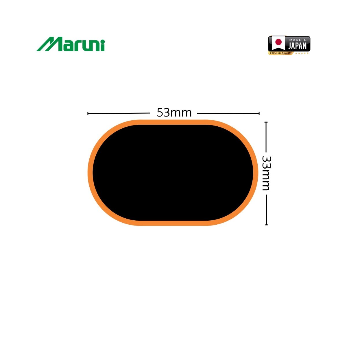 Ovális vulkanizáló foltok 33x53mm belső csövekhez 24 db/készlet Maruni made in Japan
