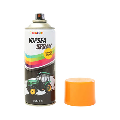 Gyorsan száradó professzionális Komatsu sárga autófesték spray 450ml MAGIC