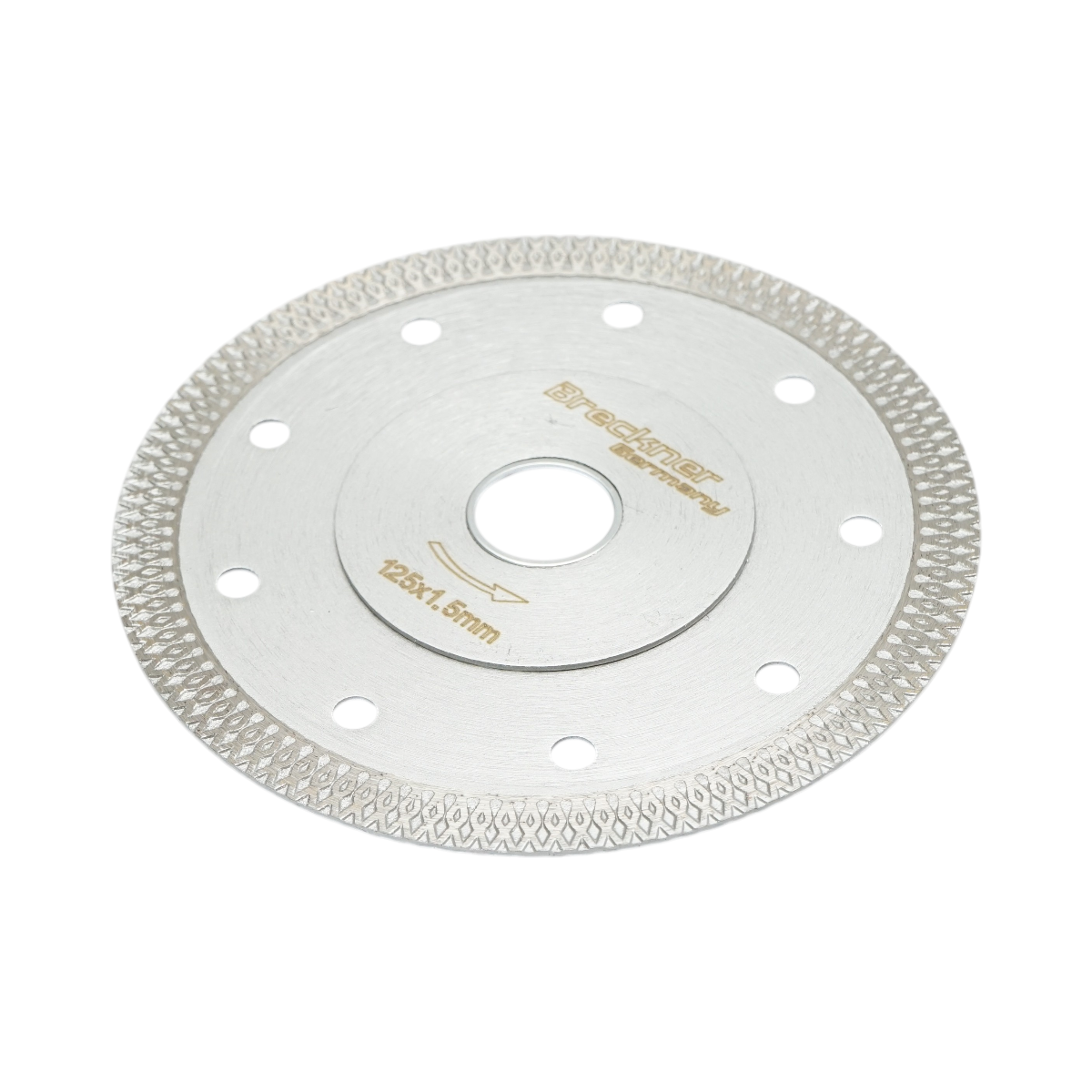 Gyémánt korong turbo folyamatos 125x1.5x22.23mm, nedves/száraz vágás kemény kerámia, gres, csempe Breckner Germany