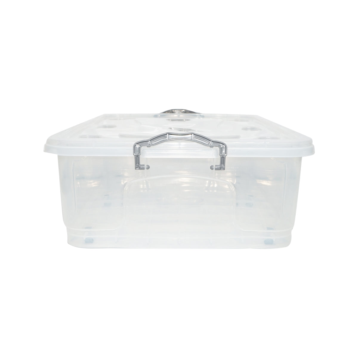 40L tárolódoboz fedéllel és átlátszó műanyag kerekekkel 725x470x200mm