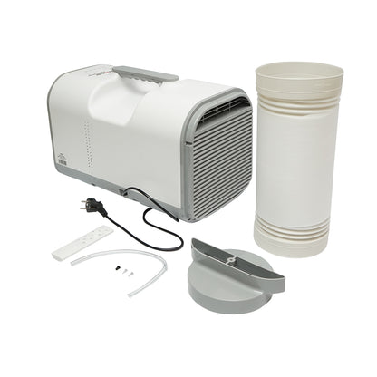 Hordozható légkondicionáló 4777 BTU, 600W, 220V, párátlanító funkcióval, szellőztetéssel, távirányítóval, alvó üzemmóddal, szerelési készlet tartozék Breckner Germany