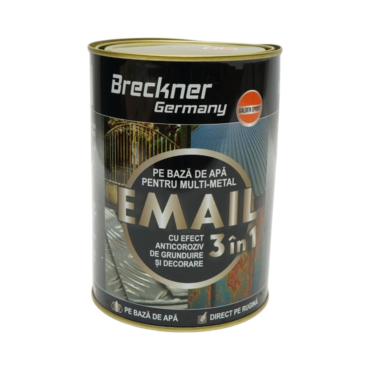 Breckner Germany 3 az 1-ben rozsdagátló zománcfesték sport sárga fémhez 2kg, közvetlenül a rozsdára, vízalapú