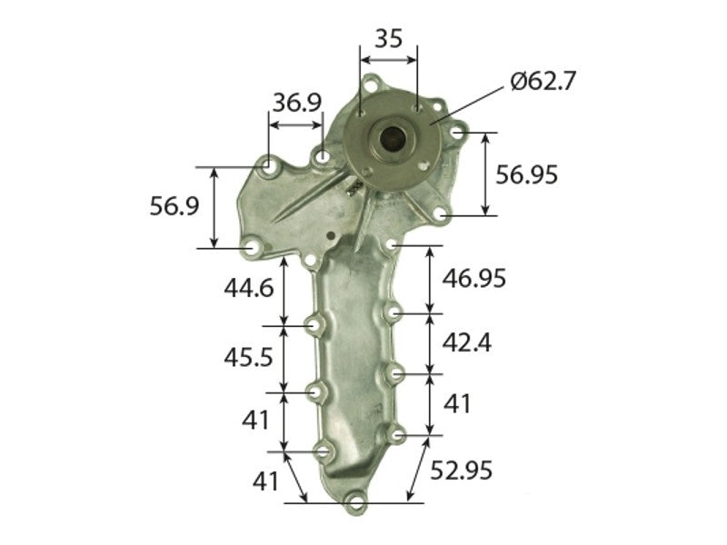 Vízszivattyú New Holland, Bobcat, Kubota OEM kód 6653941, 6684225, 15521-73033, 15521-73030, 15521-7303030, 15521-7303030, 15521-73035, 15521-73035