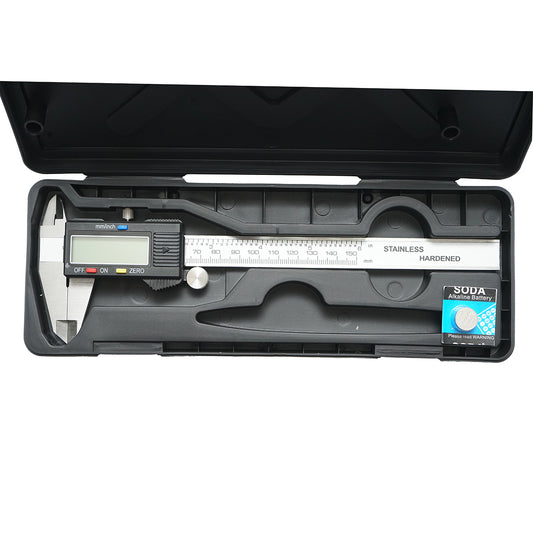 Professzionális digitális kültéri és beltéri digitális mélységmérő mélységmérő rúddal, inch-mm 0-150mm