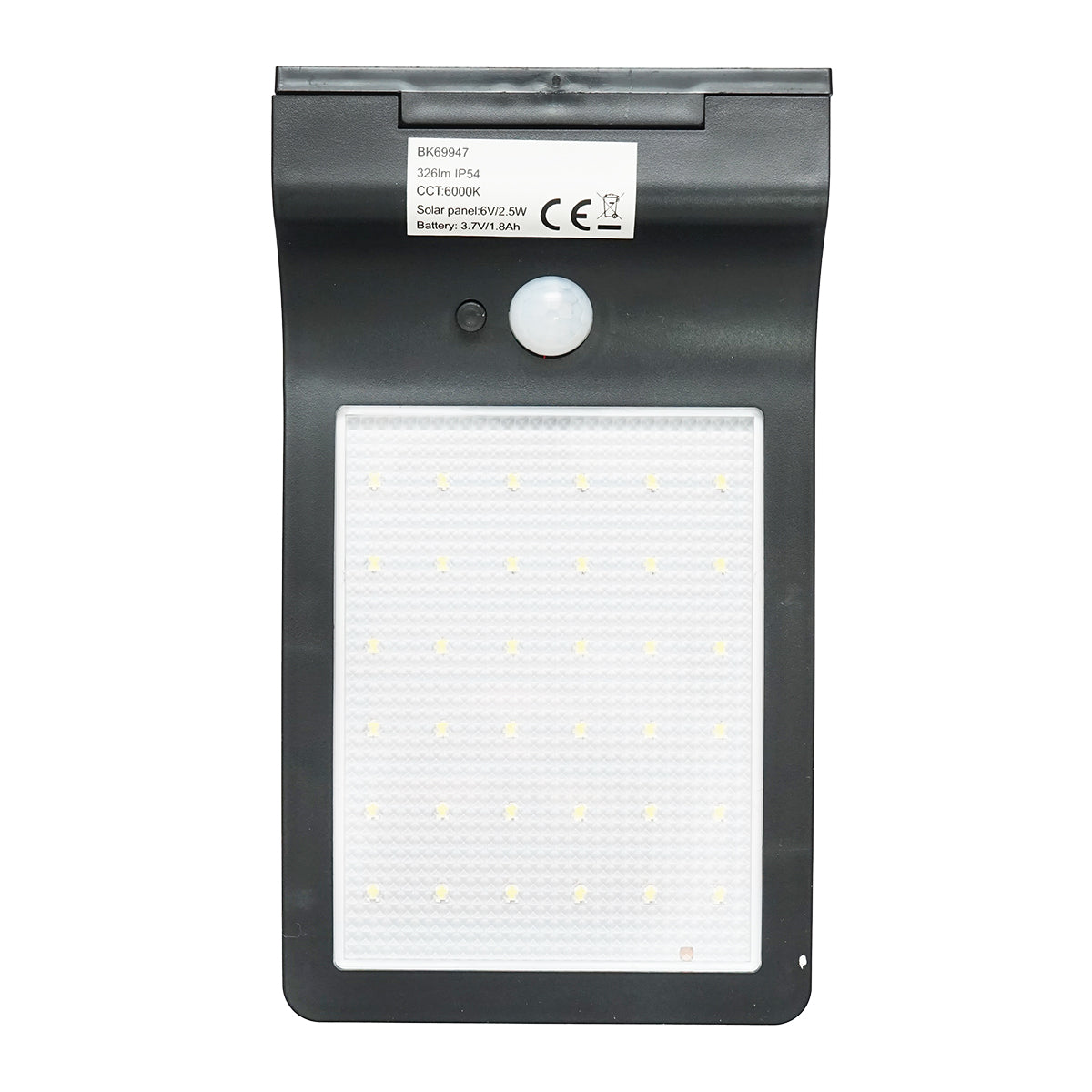 326lm LED-es napelemes lámpa 2,5W/6V-os napelemmel, 3,7V/1,8 Ah akkumulátorral és IP54-es szürkületérzékelővel Breckner Germany