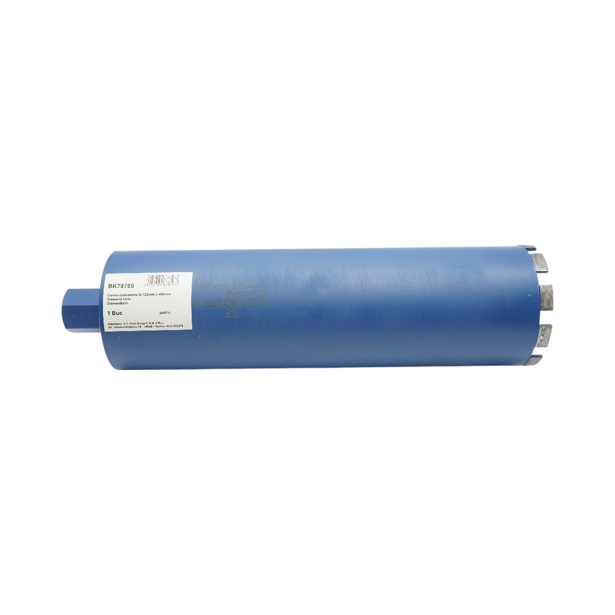 Gyémánt magfúró 122x450mm, 1-1/4 UNC belső menet, nedves fúrás betonhoz, téglához Breckner Germany