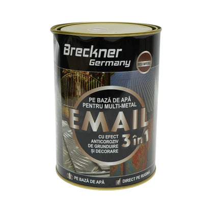 Antirozsdásító email festék 3 az 1-ben imperial vörös fémhez 2kg, közvetlenül a rozsdára, vízalapú Breckner Germany