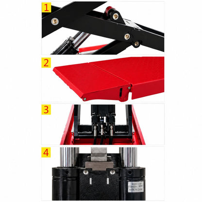 Elevator auto tip foarfeca 380V, 2.2kW, capacitate ridicare 3500kg, deblocare pneumatica, inaltime ridicare 110-1800mm