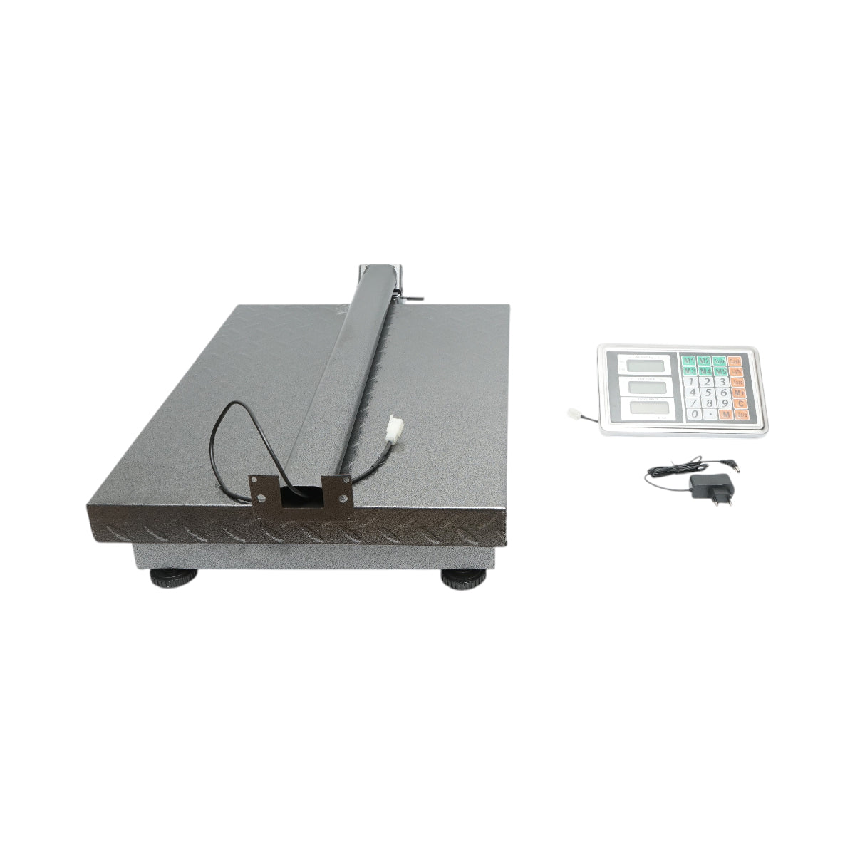 700kg-os elektronikus padlómérleg platformtípus 600x450mm összecsukható karral, LCD kijelző