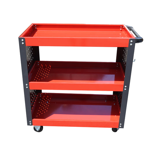 Kerekes fém kocsi 3 polccal és szerszámtartókkal 670x370x730mm