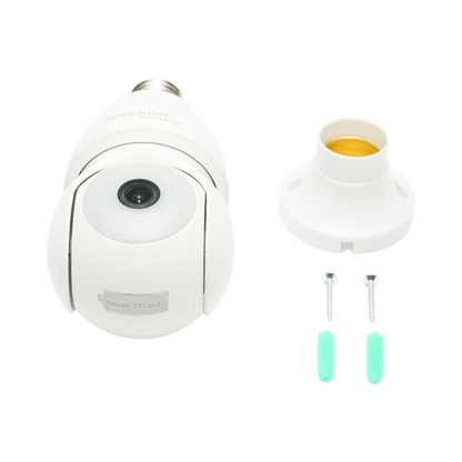 Okos megfigyelő kamera 2MP E27 izzófoglalat típus, WIFI 2.4GHz, PTZ 360 fok, riasztás, mozgásérzékelő, AI emberi detektálás és iCSee alkalmazás